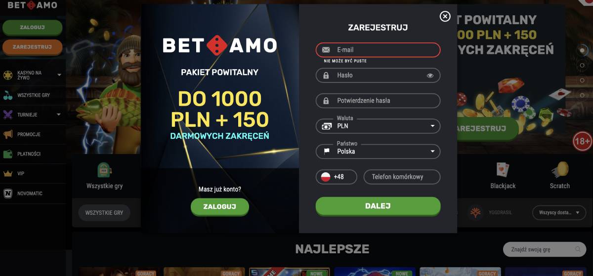 betamo casino rejestracja