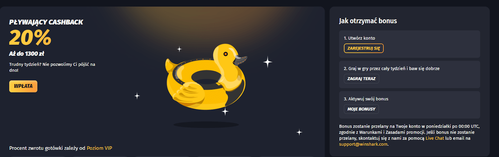 winshark bonus cashback