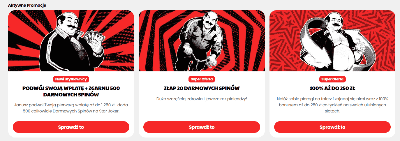janusz casino bonusy
