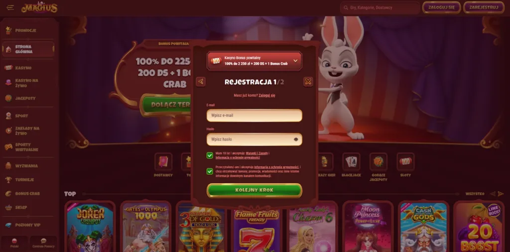 Zarejestrować w Magius