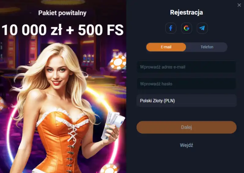 Proces rejestracji w kasynie Vox